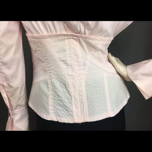 Karen Millen Pink Cotton Blouse Top - Picture 4 of 6
